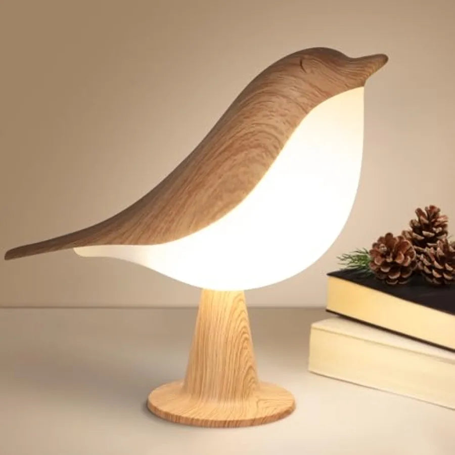 Bird Desk Lamp, Small Table Lamp Cordless Touch Dimmable Night Light