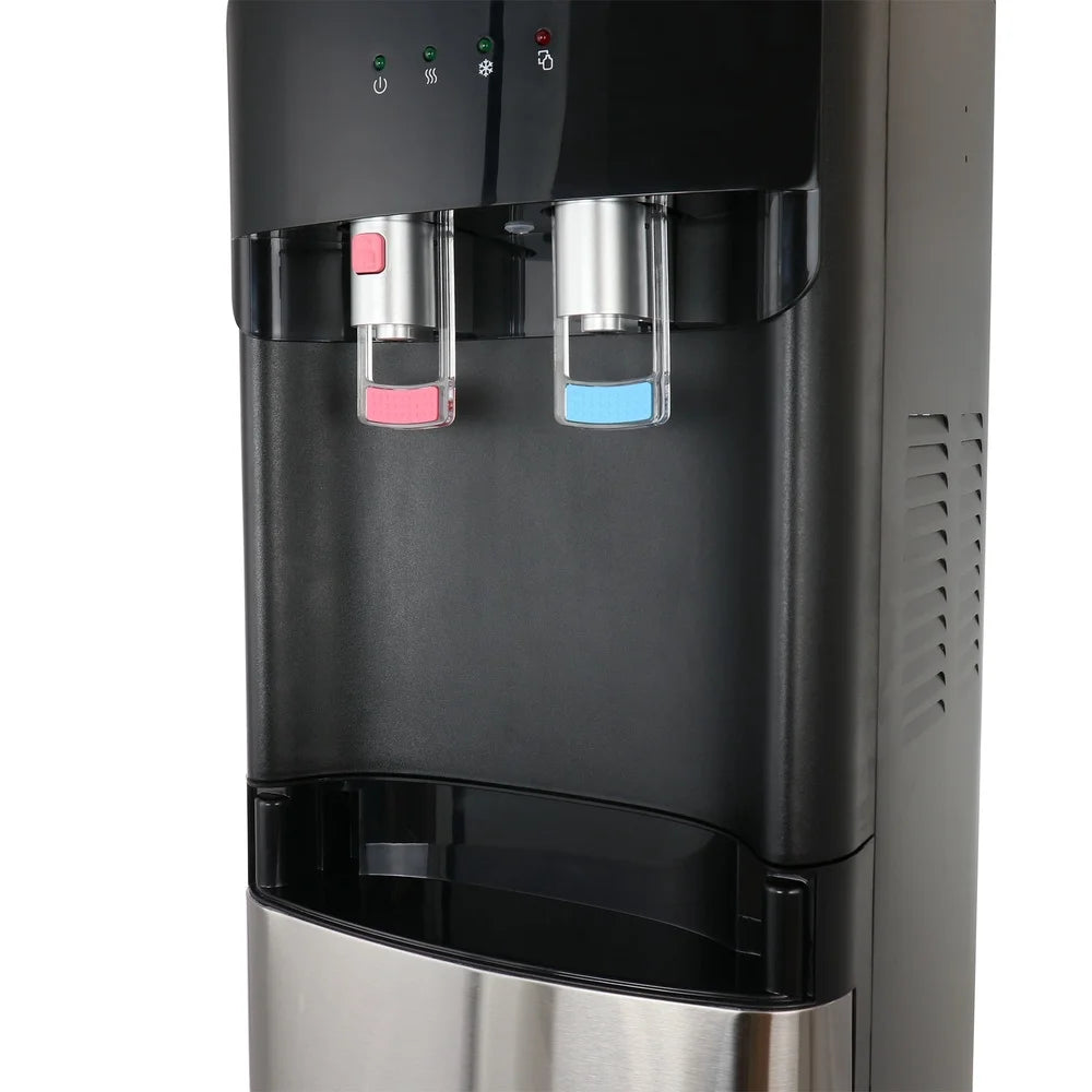 MEGACHEF Stainless Steel Hot Cold Water Dispenser 5 Gallon Cooler Bottom‑Loading