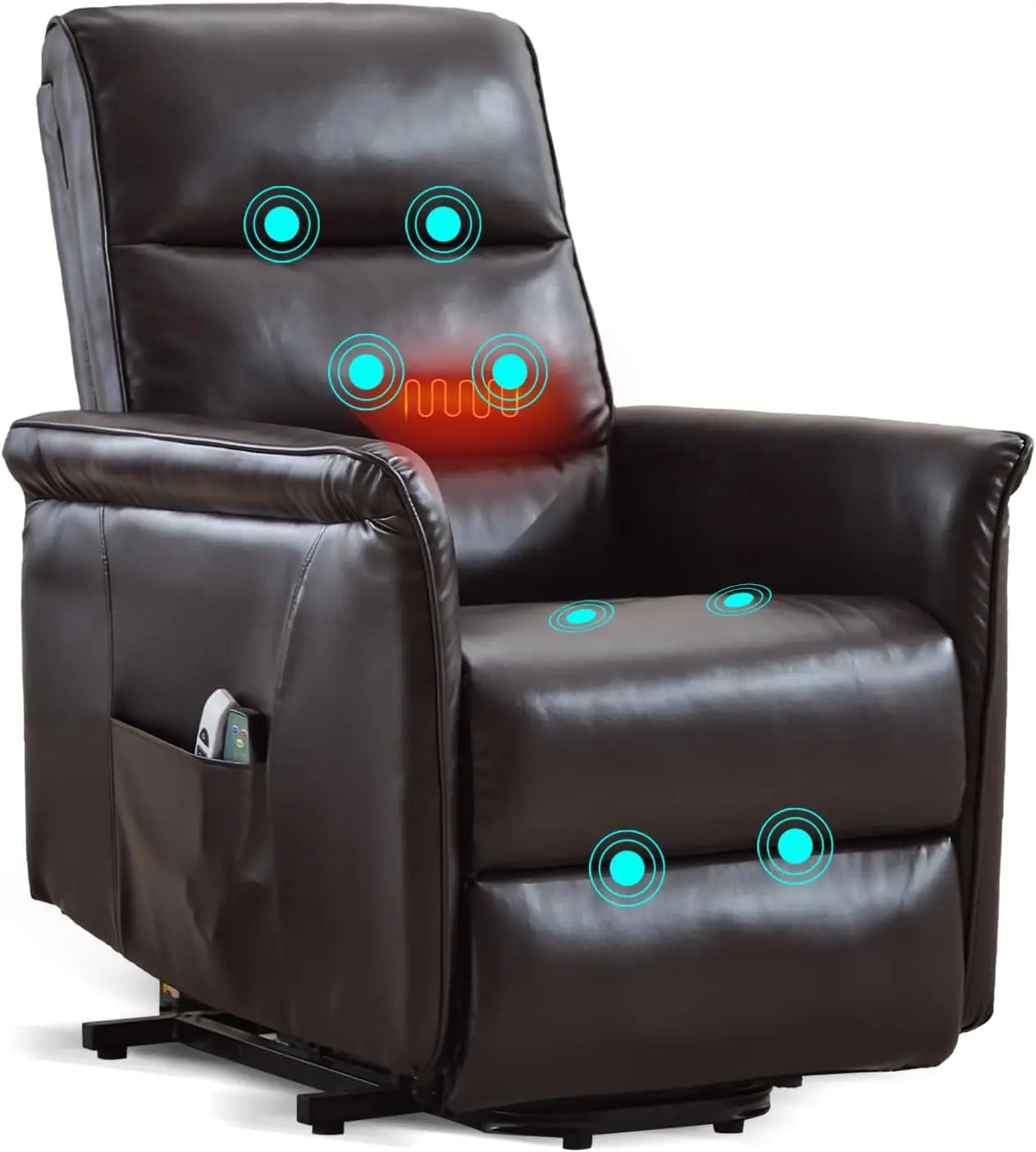 Power Lift Recliner Chair, PU Leather Massage Chair with Heat
