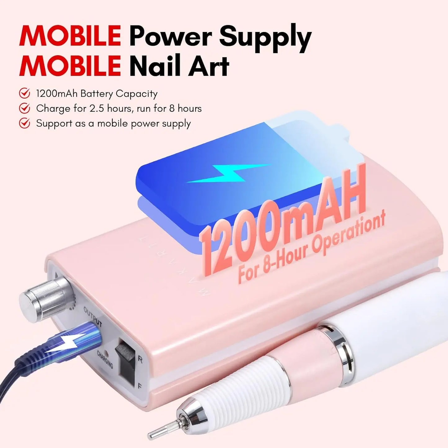 Makartt MALORY 30000RPM Nail Drill Machine Rechargeable