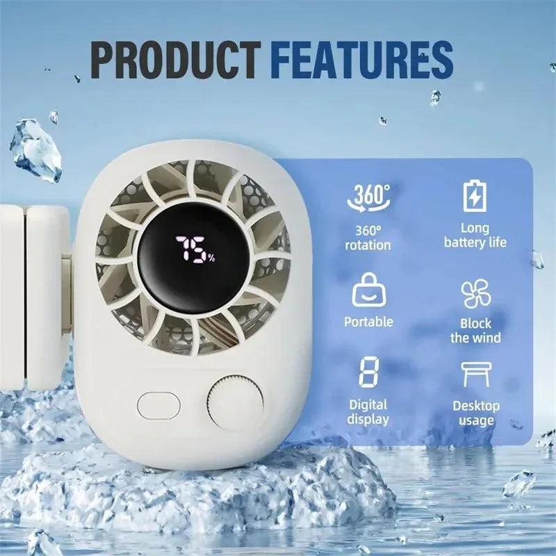 Clip-On Car Fan 360° Rotatable 100-Speed