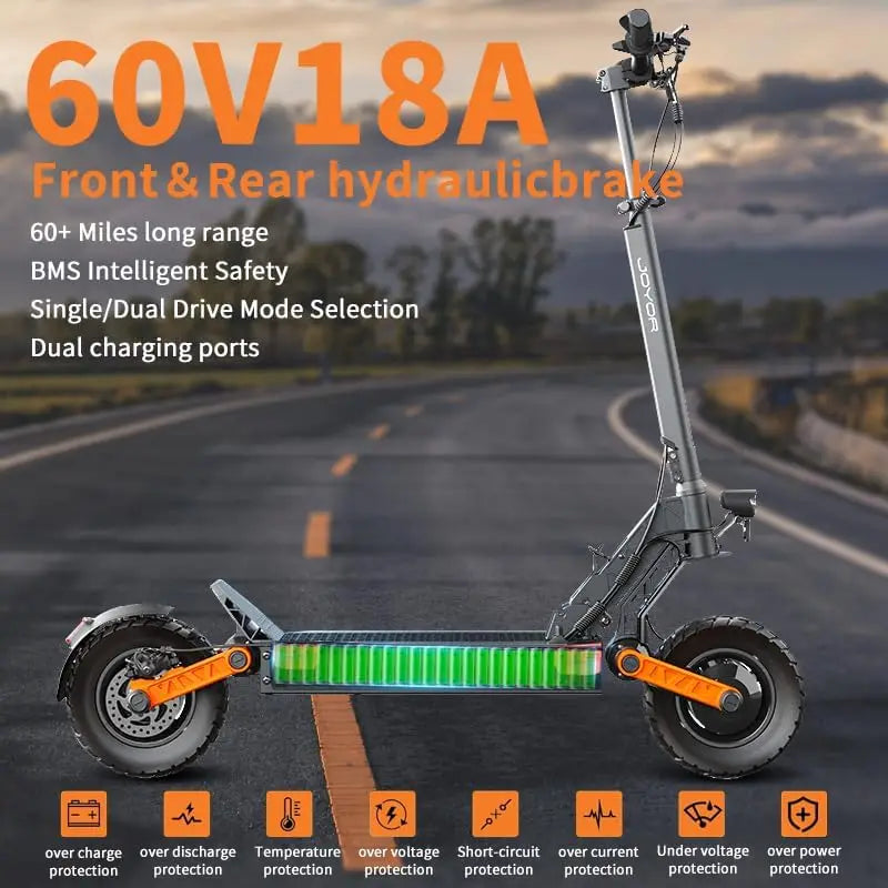 JOYOR S10-S-Z Folding Electric Scooter 1000W*2 Dual Motors