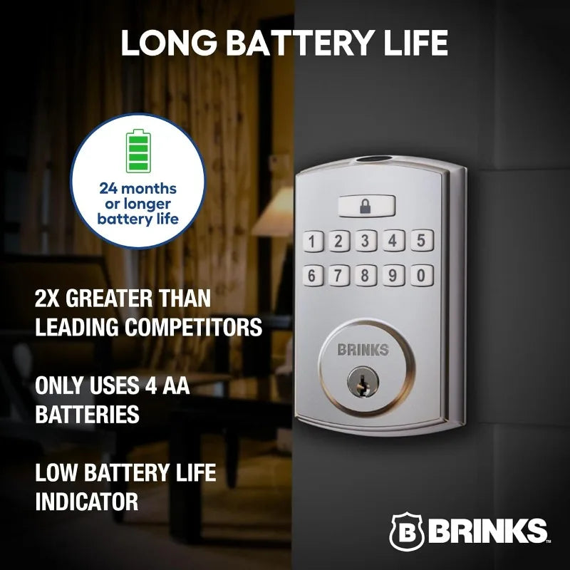 Brinks Fingerprint & Keypad Electronic Door Lock with Deadbolt