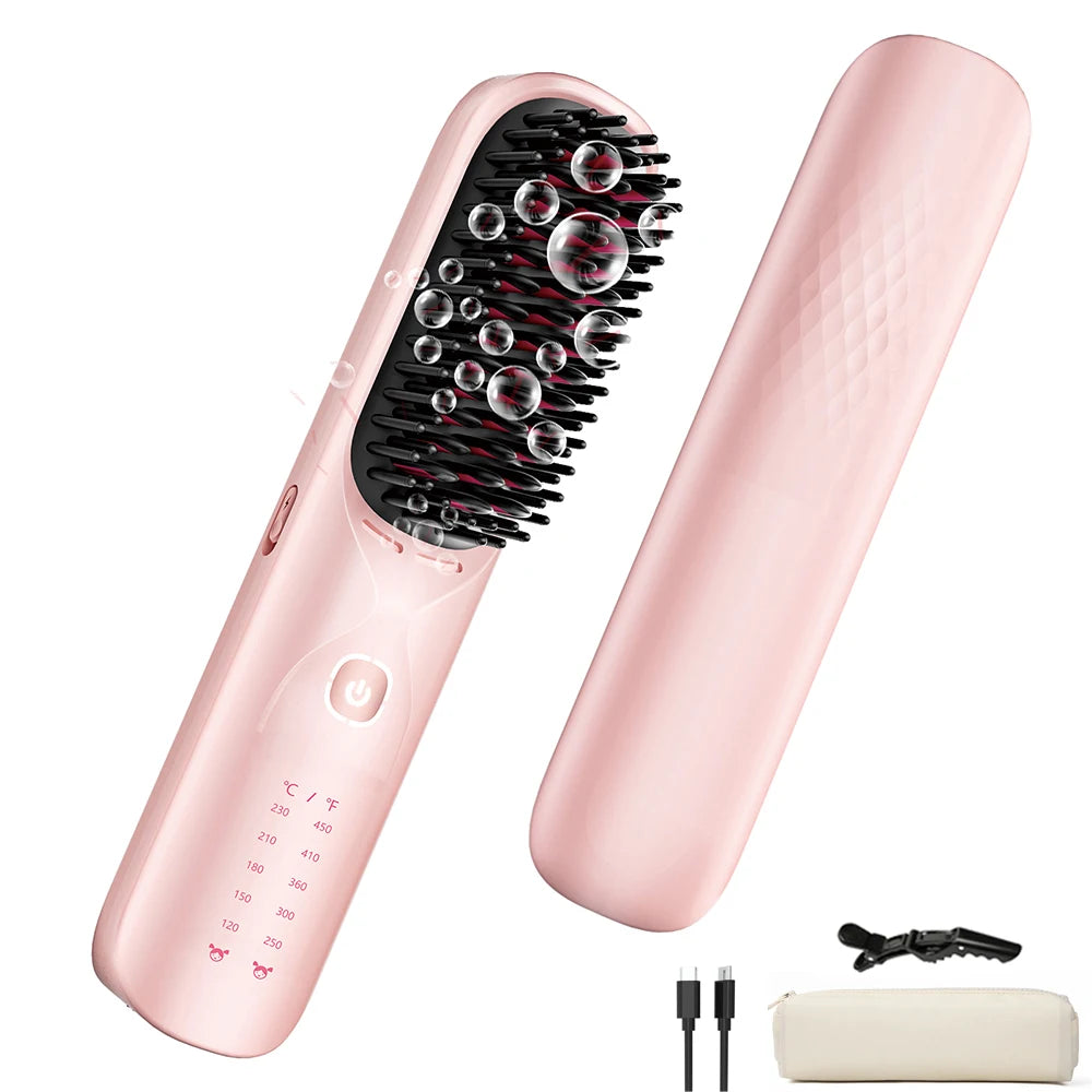 BOPCAL Cordless Hair Straightener Brush 450°F