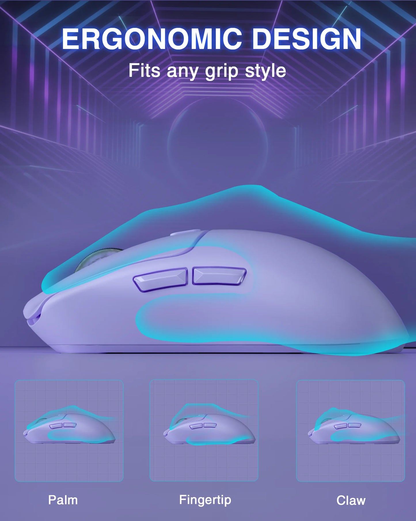 AULA SC580 Gaming Mouse, Tri-mode, Rechargeable, Ergonomic