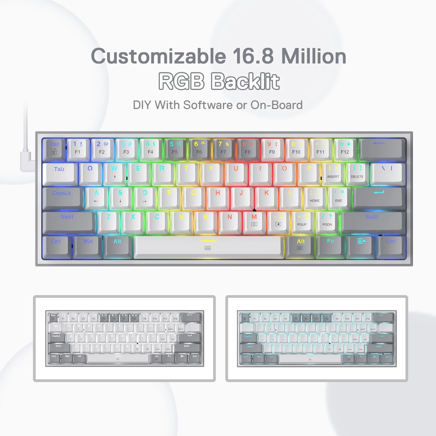 Redragon K617 Fizz 60% Wired RGB Gaming Keyboard