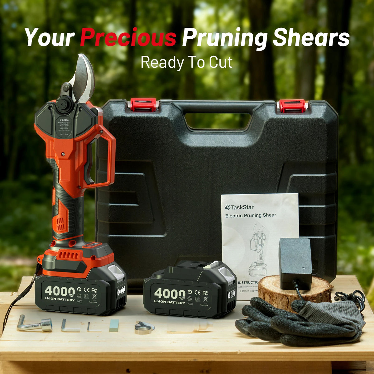 Taskstar Electric Scissors 600W Brushless Motor Cordless Pruning Shears