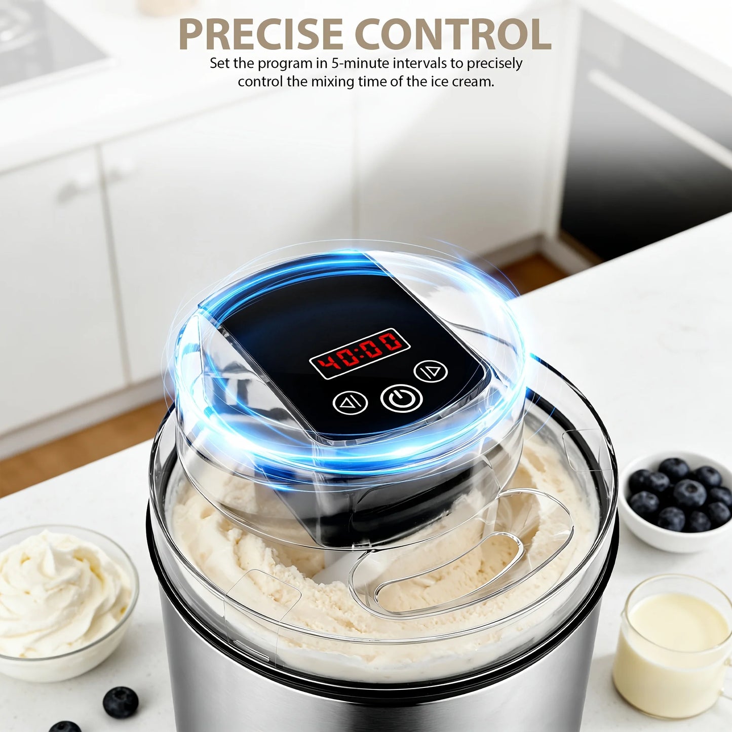 SUSTEAS 2-liter Large-capacity Electric Ice Cream Maker