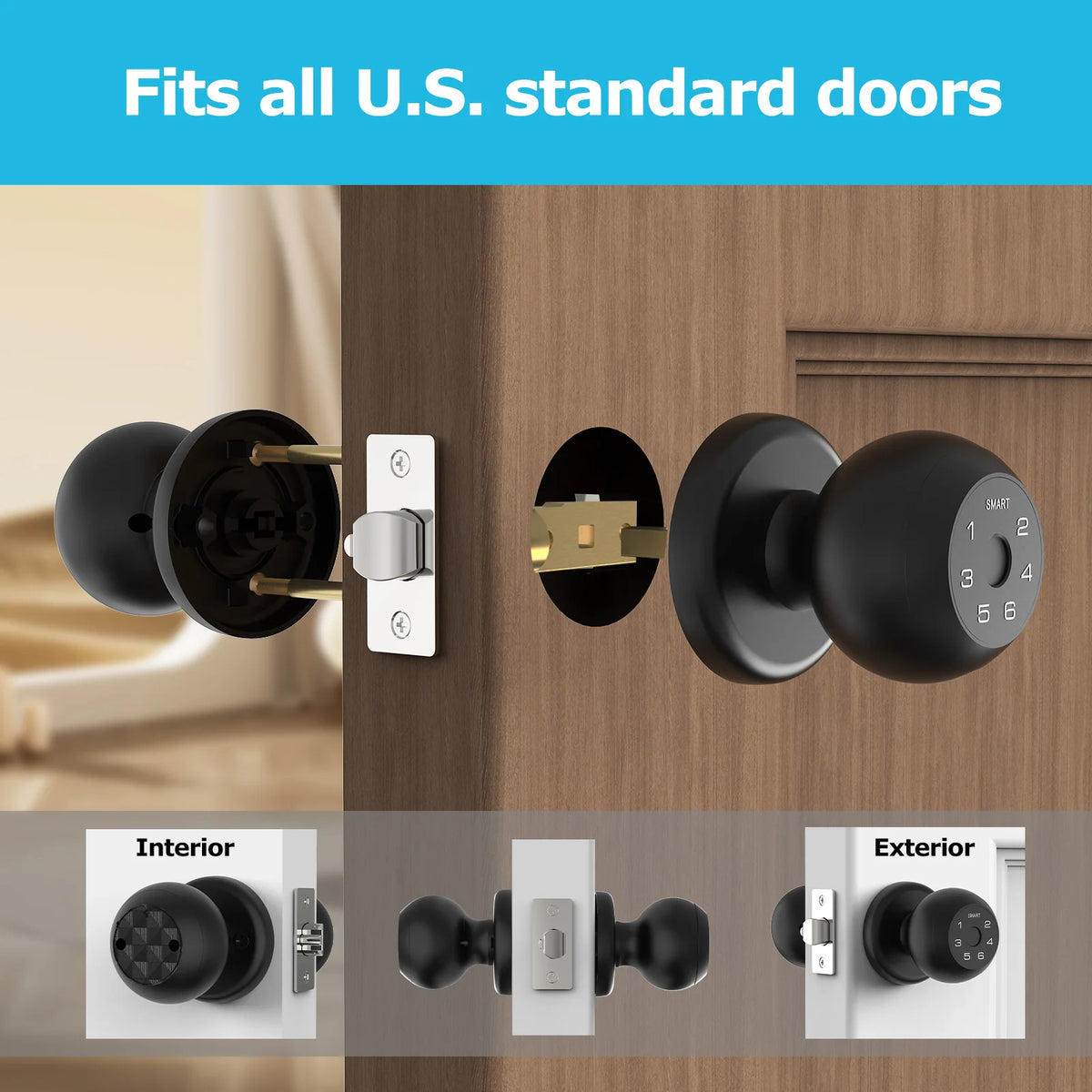 Viladepot Ball Shaped Smart Lock Fingerprint Door Lock App Control