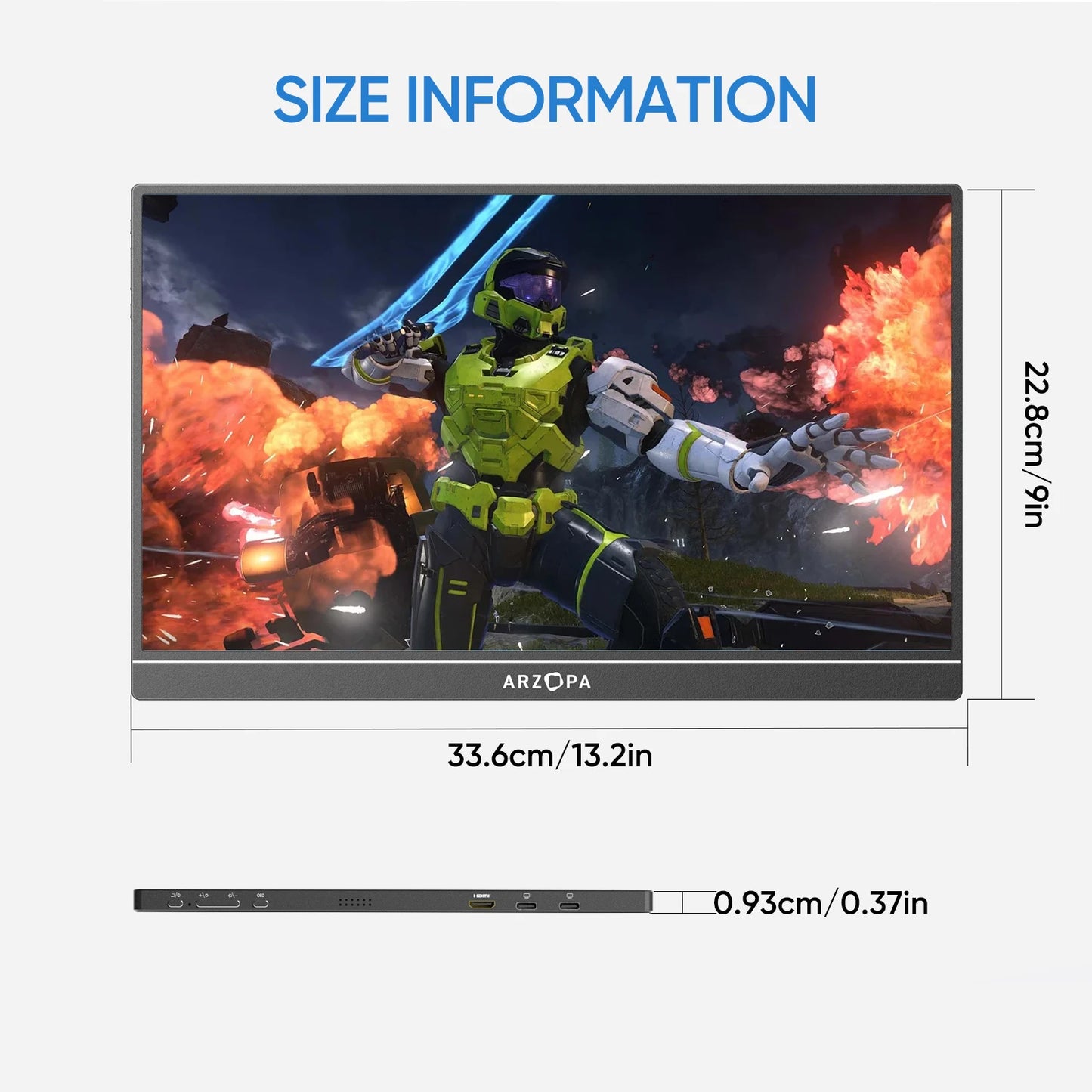 ARZOPA 16.1" Portable Gaming Monitor 144hz 100%sRGB