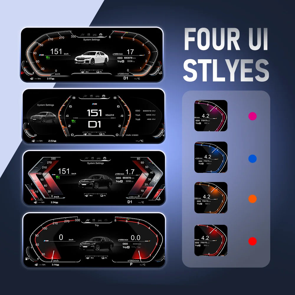 BONROAD 1920*720P LCD Digital Dashboard Panel Cluster For BMW 5 Series