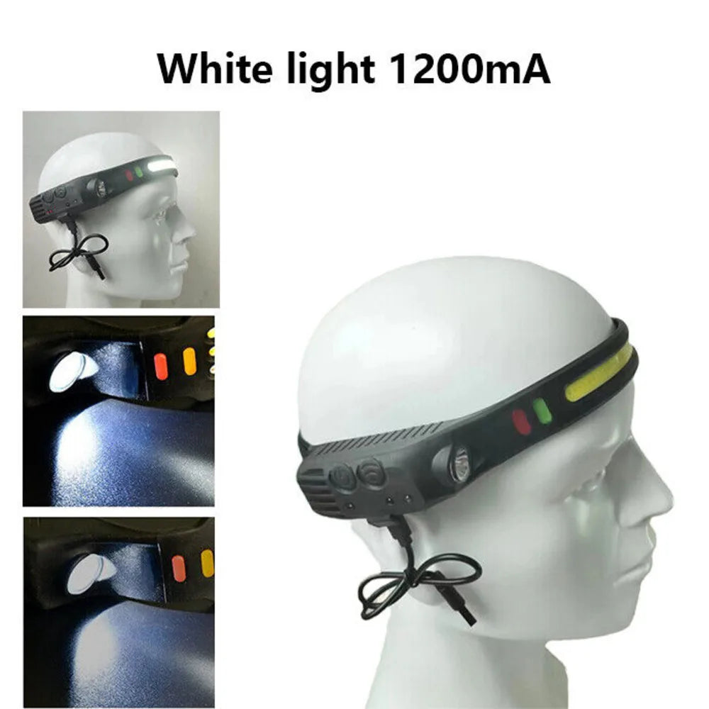2PCS COB LED Headlamp Headlight Torch Work Light Bar
