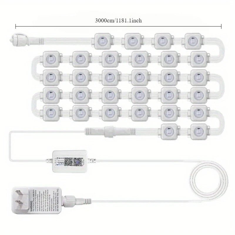 147FT 90LEDs Permanent Outdoor Light String APP Smart RGBIC