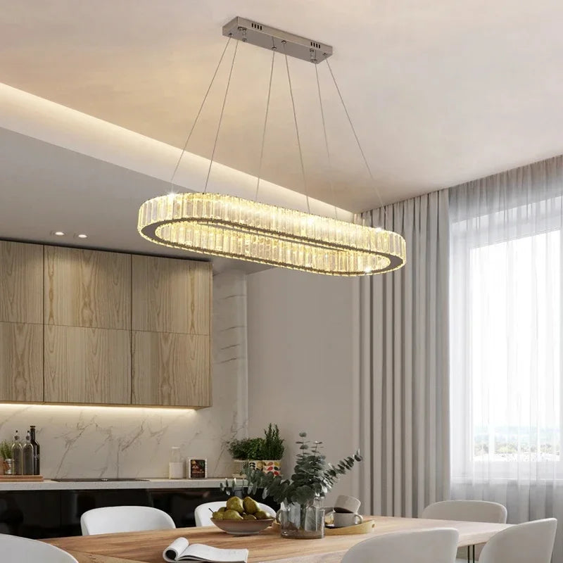 GreeLustr Luxury LED Pendant Light Modern Crystal Chandelier