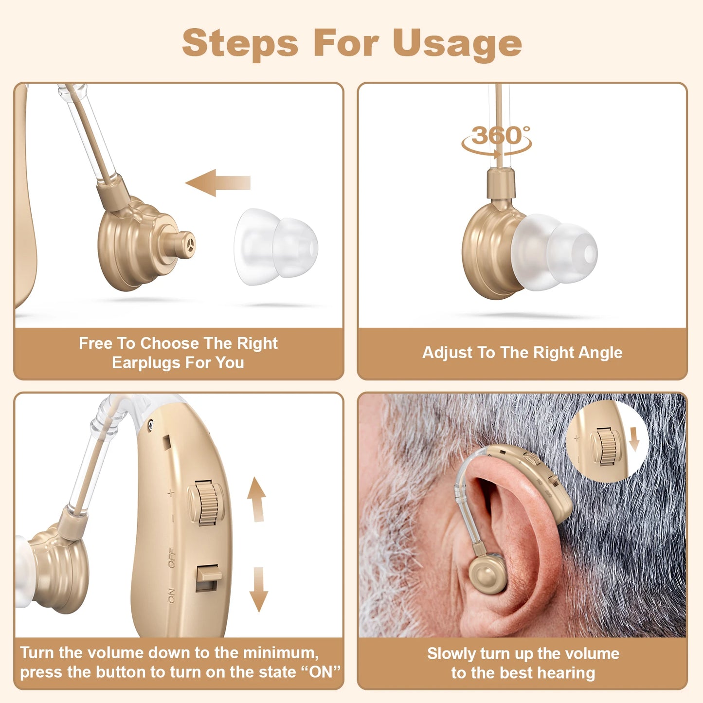 K&FCOPTEE Volume-Adjustable Hearing Loss Sound Amplifiers
