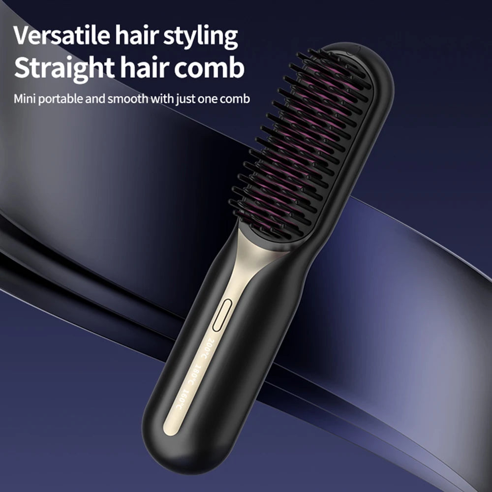 Hailicare Electric Hair Brush, Cordless Hair Straightener Brush