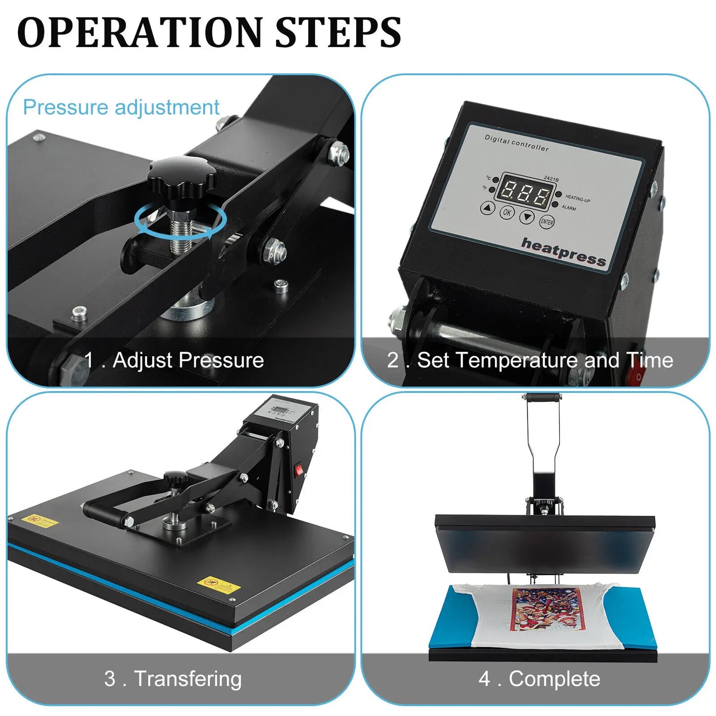 Clamshell Heat Press Machine 1700W 16x24''