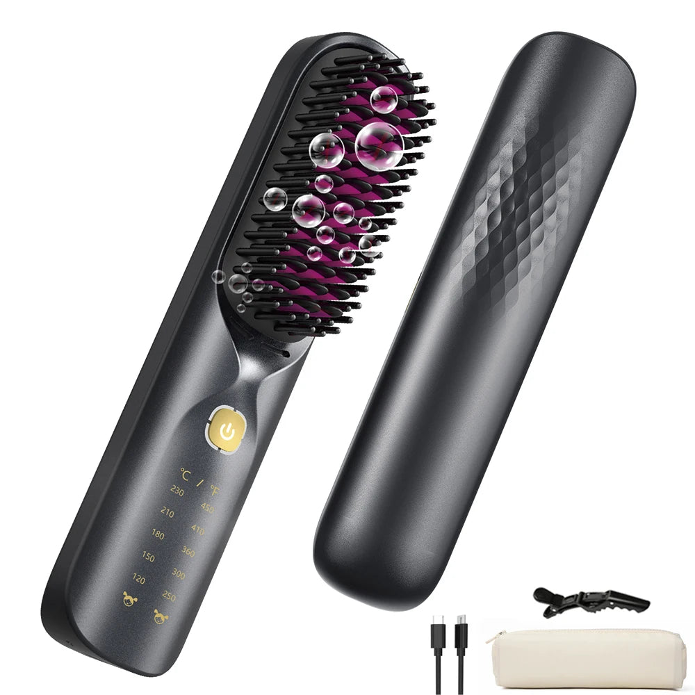 BOPCAL Cordless Hair Straightener Brush 450°F