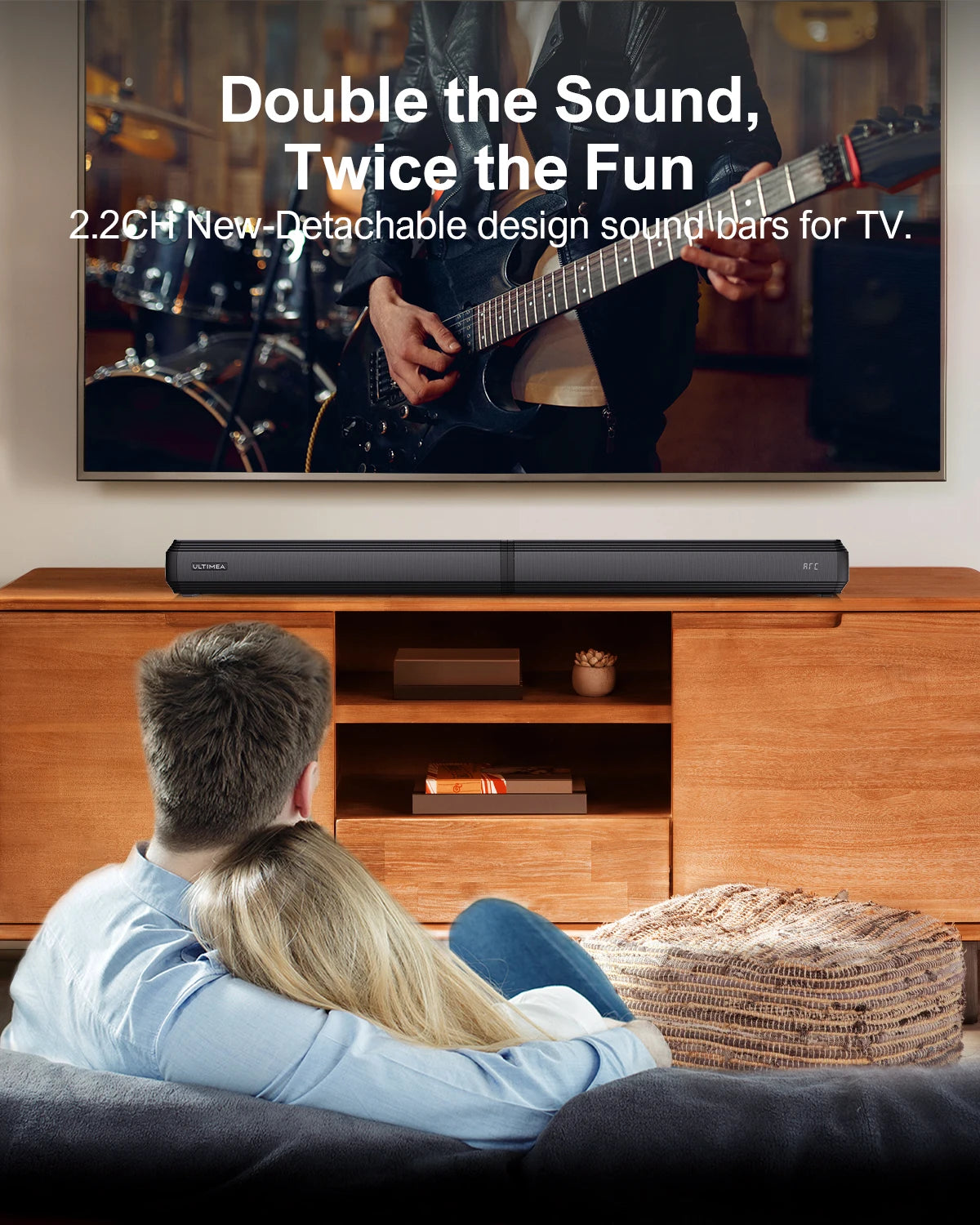 ULTIMEA 2.2ch Soundbar for TV, Peak Power 100W