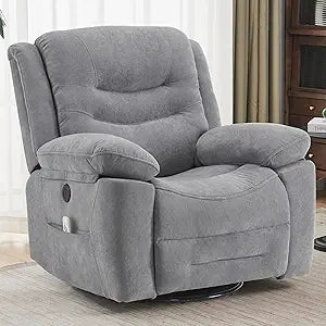 DAFIFY Power Swivel Rocker Recliner with Massage and Heat