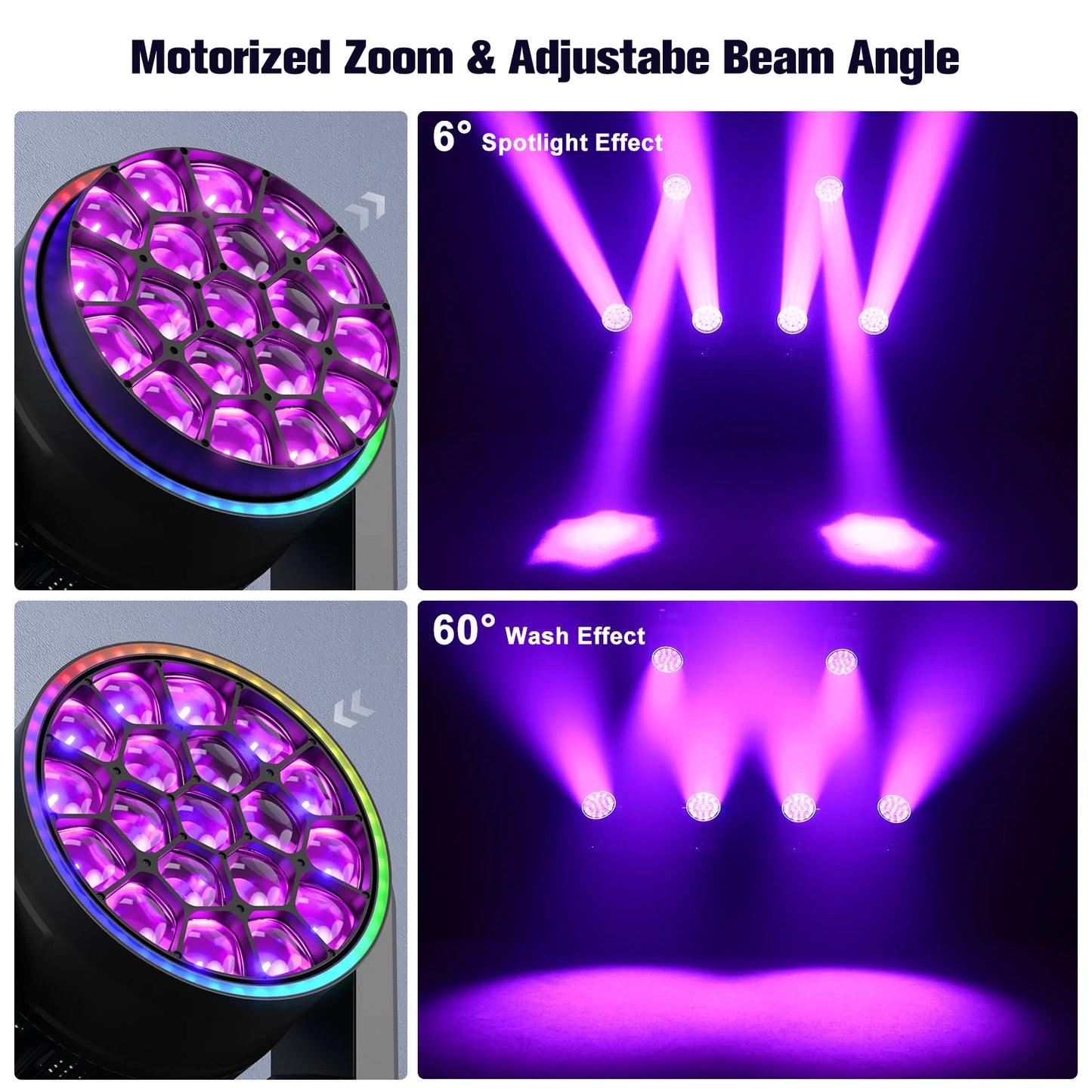 Somspot 19x15W RGBW LED Moving Head Light Beam