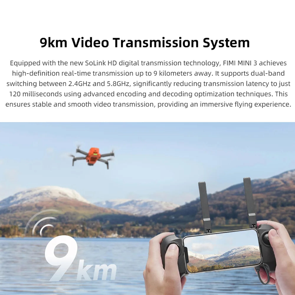 FIMI Mini 3 4K GPS drone with 3-Axis Gimbal 249g 4K/60FPS 48MP