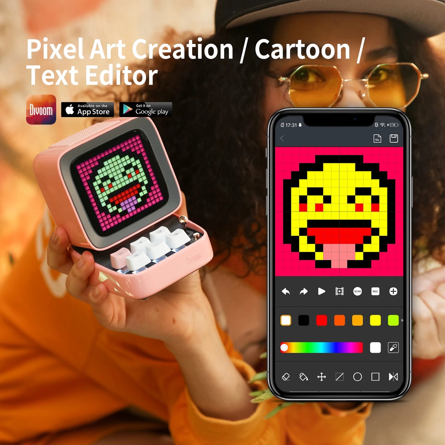 Divoom Ditoo-Pro Retro Pixel Art Bluetooth Portable Speaker