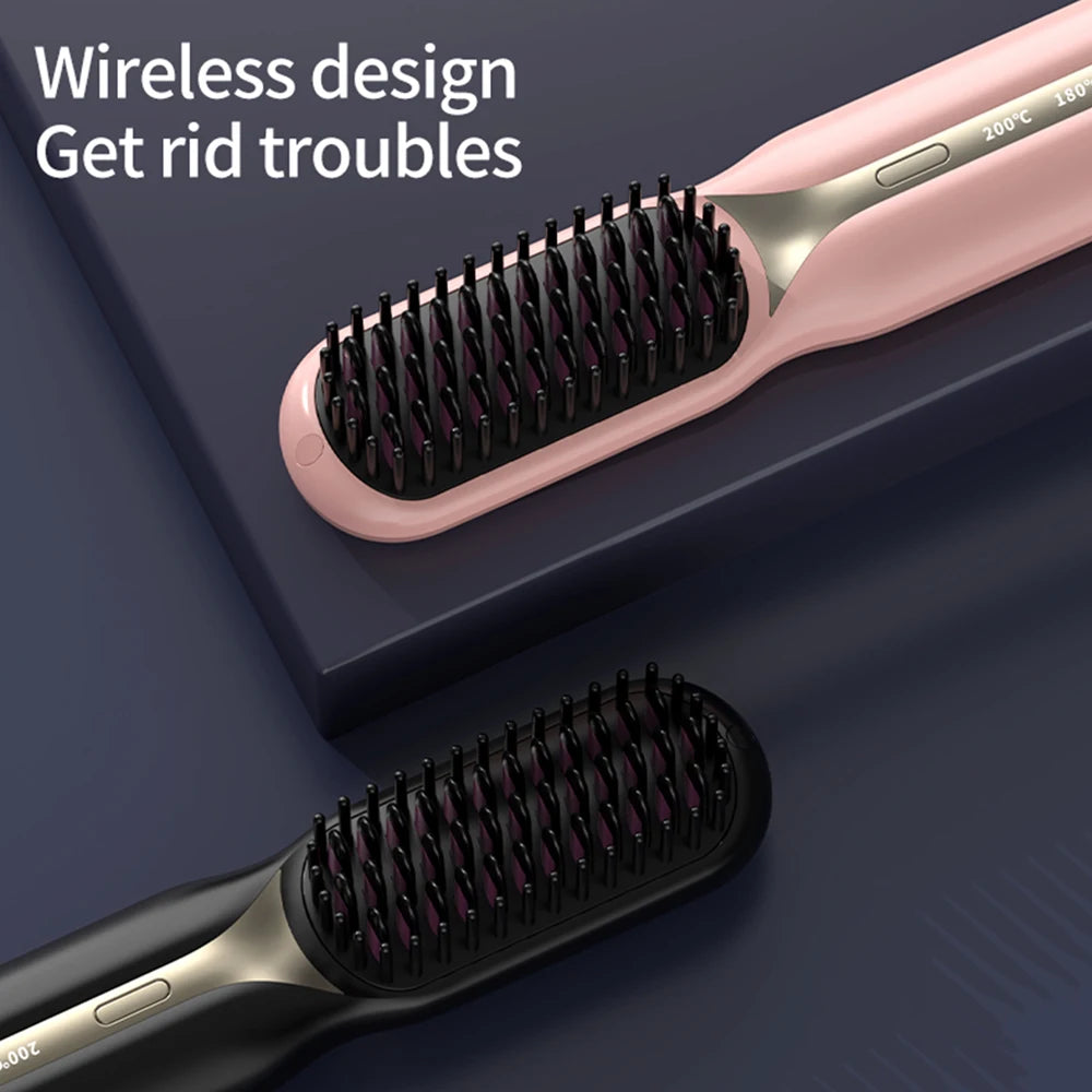 Hailicare Electric Hair Brush, Cordless Hair Straightener Brush
