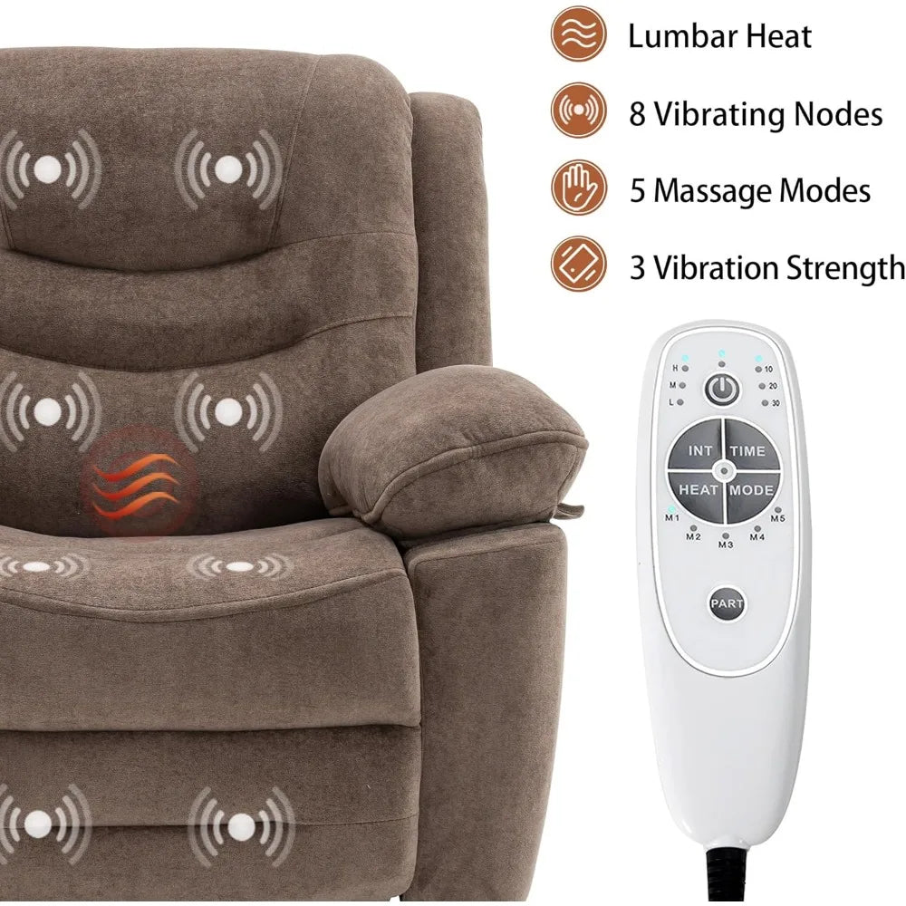 DAFIFY Power Swivel Rocker Recliner with Massage and Heat