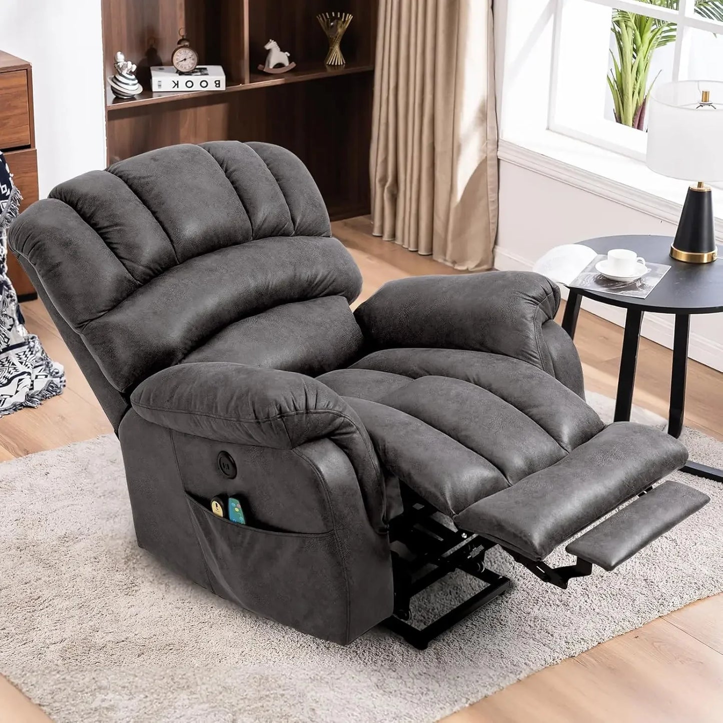 Large Power Lift Electric Recliner Chair with Extended Footrest