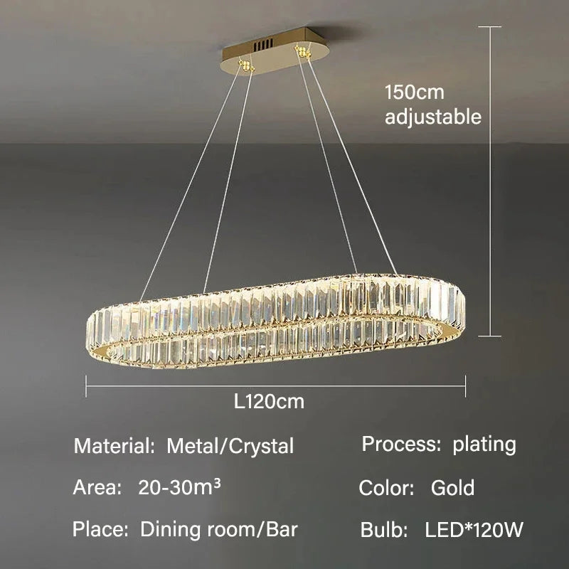 GreeLustr Luxury LED Pendant Light Modern Crystal Chandelier