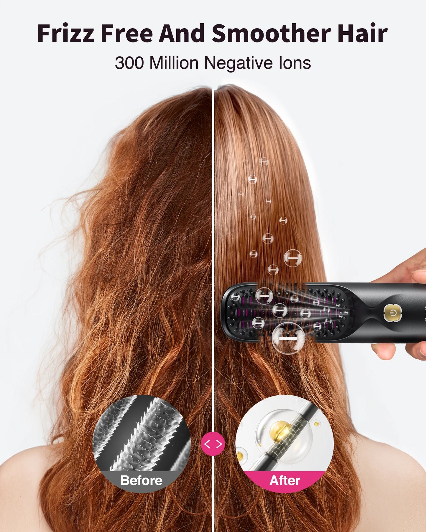 BOPCAL Cordless Hair Straightener Brush 450°F