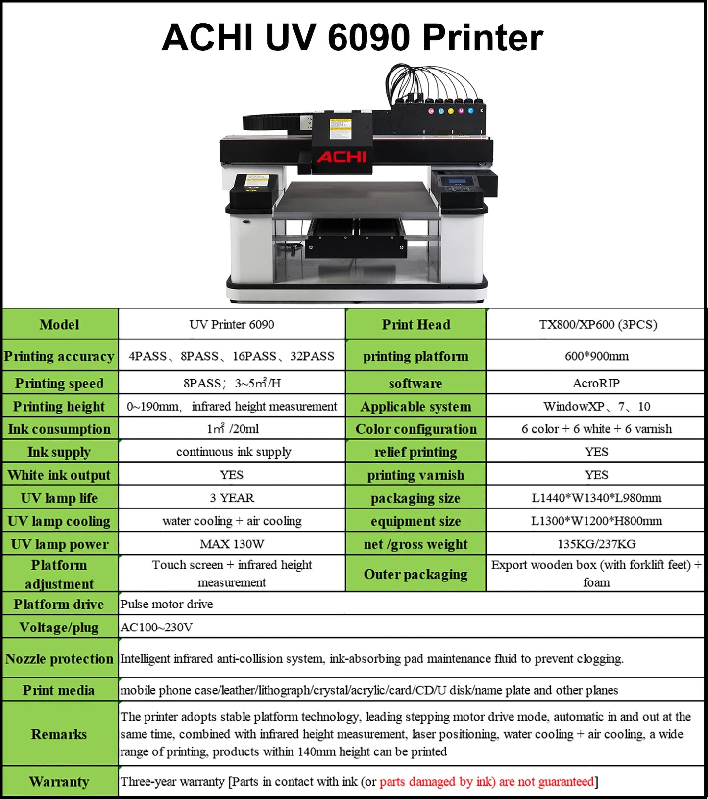 A1 UV 6090 UV Printer EPSON 3PC XP600 Automatic Flatbed Printing
