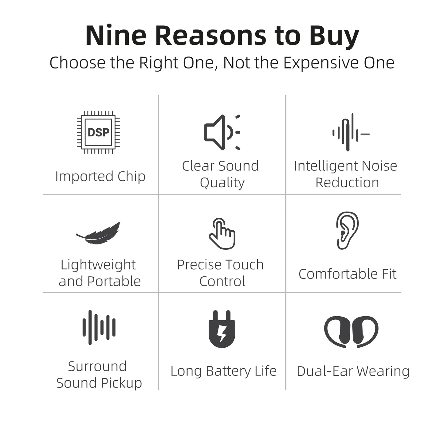 BTE Wireless hearing aids headphones rechargeable