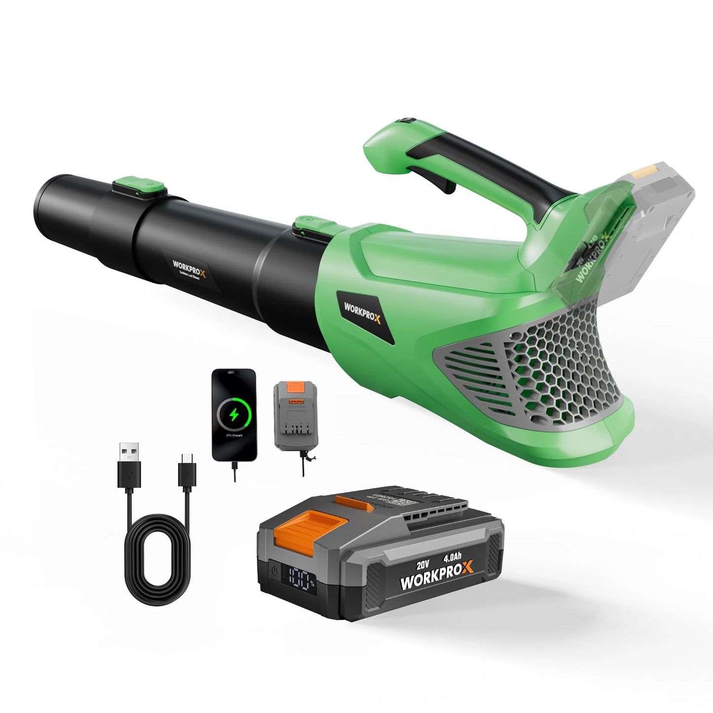 WORKPROX 20V 4.0Ah Electric Cordless Leaf Blower Variable Speed