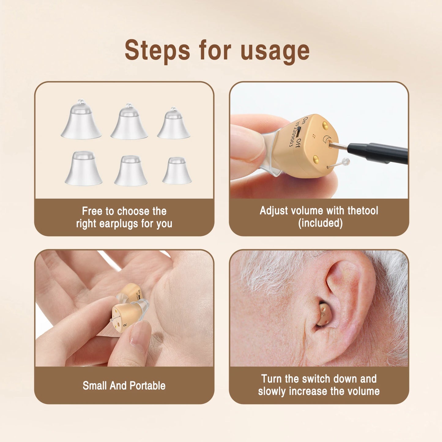 CHOSGO Hearing Aids Rechargeable With Noise Cancelling