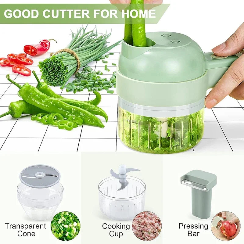 VIE LENTE 4In1 Electric Vegetable Cutter Set Handheld