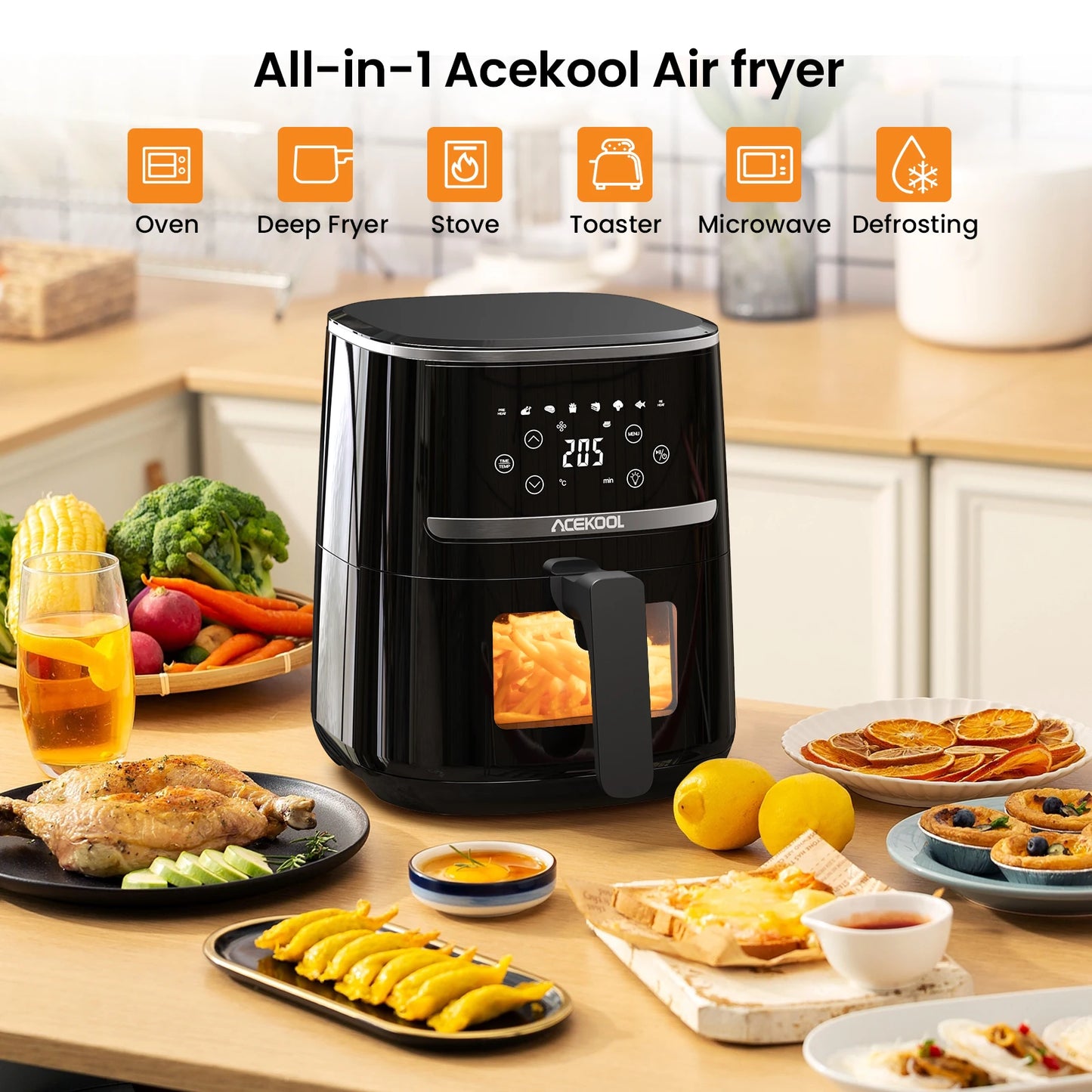 ACEKOOL 5 Quart Digital Display Air Fryer, Toaster Oven