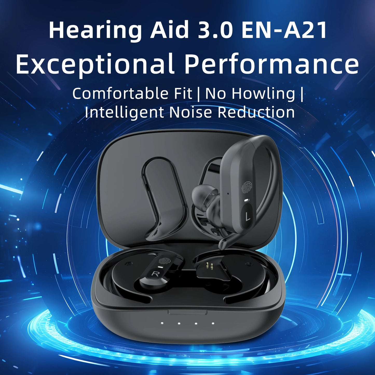 BTE Wireless hearing aids headphones rechargeable