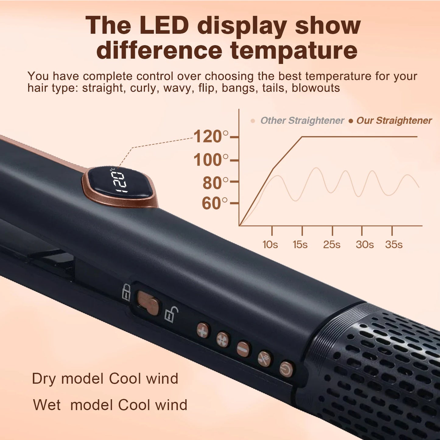 LIXIU Straightening Iron 2 In 1 Hair Straightener Hair Dryer
