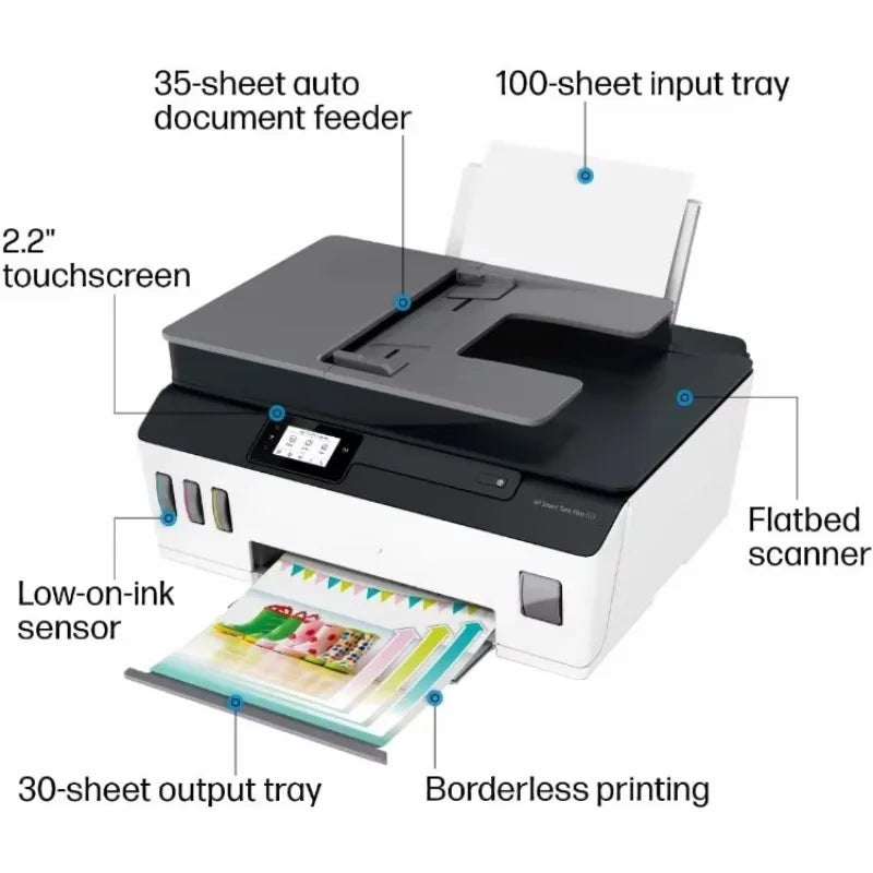 NEW Wireless All-in-One Ink -Tank Printer, Auto Document Feeder