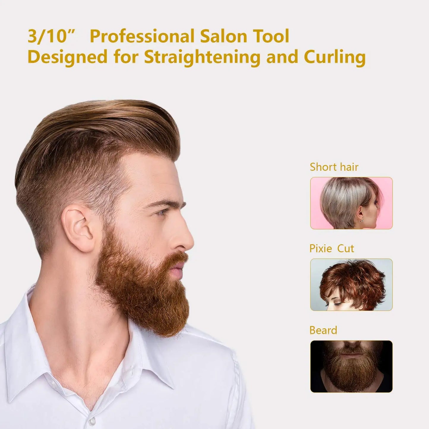 KIPOZI Titanium Small Hair Straightener Short Hair Pixie Cut