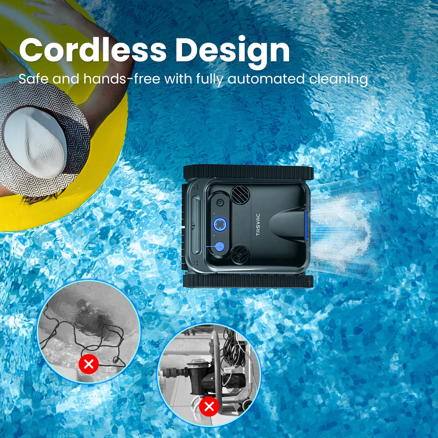 TASVAC Cordless Robotic Pool Cleaner