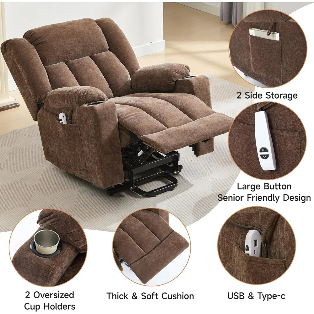 Power Lift Recliner Chair for Seniors, Lift Chair Recliners with Massage & Heat