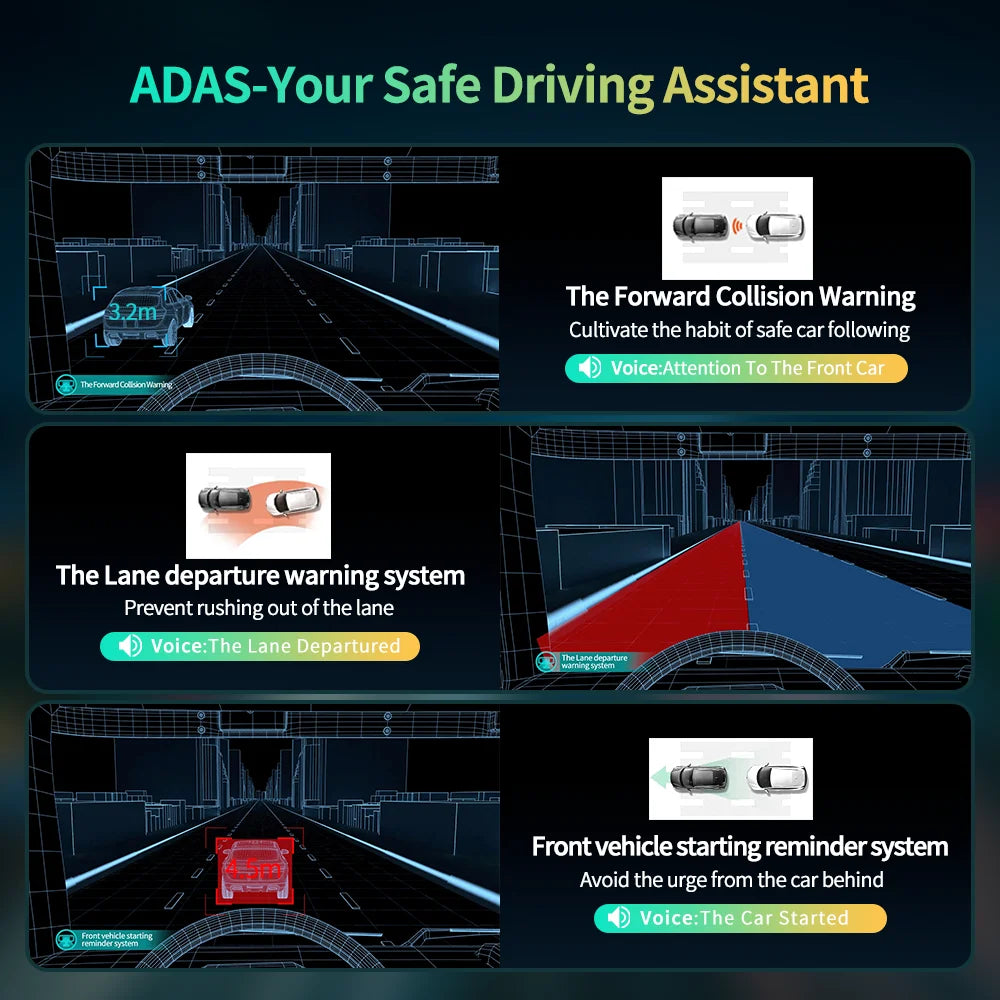 Imagebon 10.26" 4K ADAS Wireless CarPlay & Android Auto Dash Cam