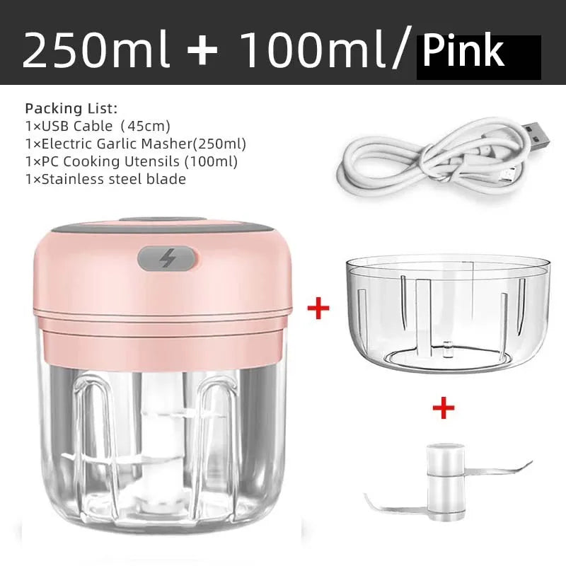 Mini Wireless Electric Garlic Crusher 100ml/250ml Portable