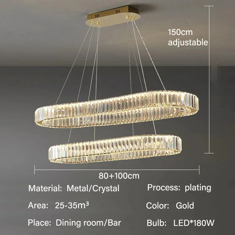 GreeLustr Luxury LED Pendant Light Modern Crystal Chandelier