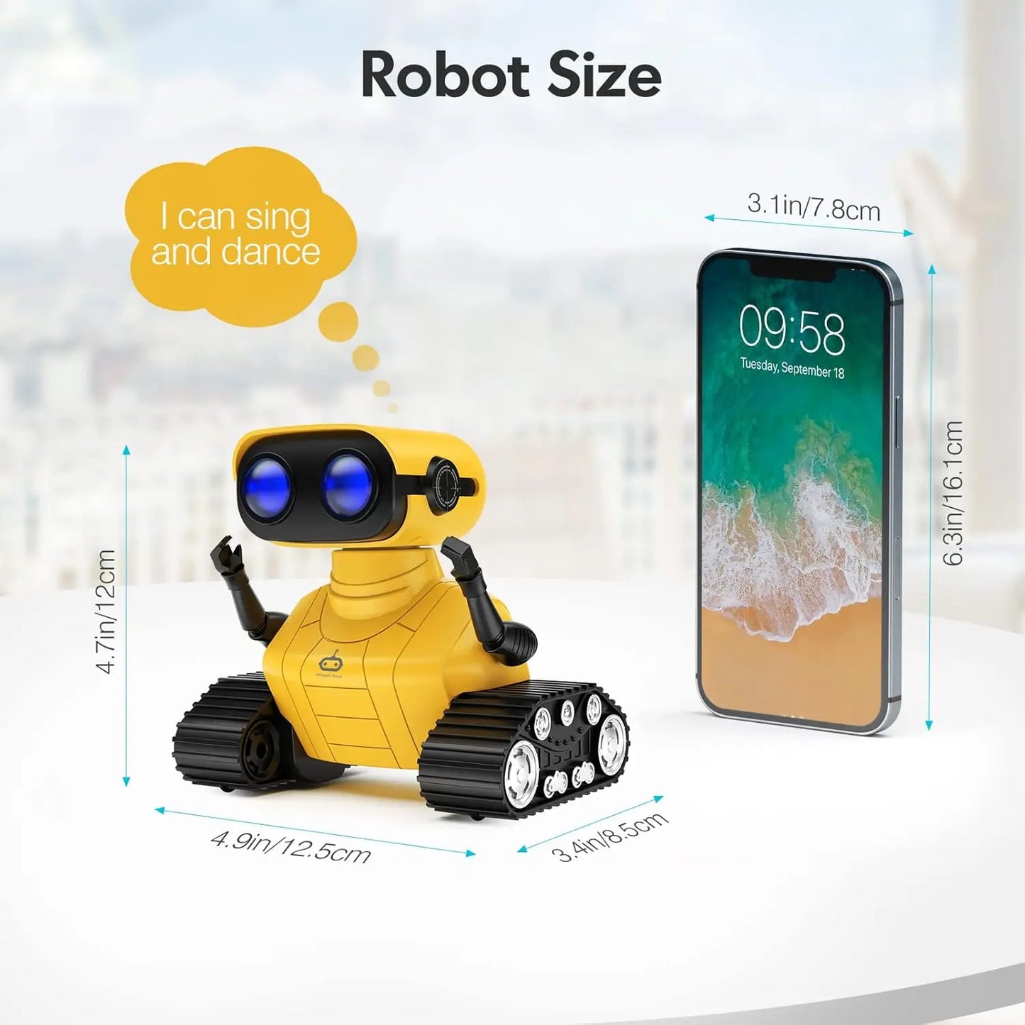 ALLCELE Robot Toys, RC Robots for Kids Boys, Remote Control Yellow