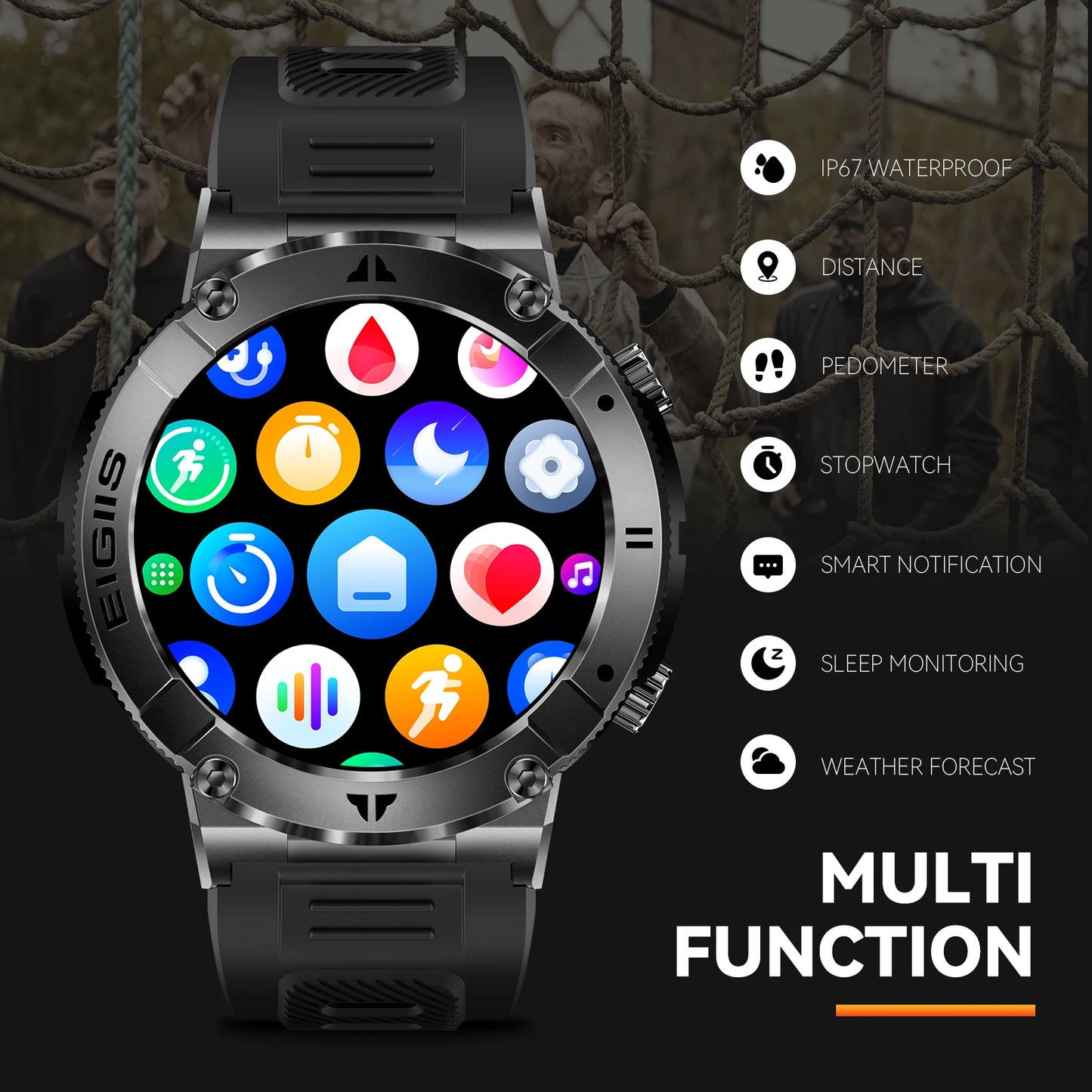 LaNikar Smart Watch Men TFT Display Bluetooth Call