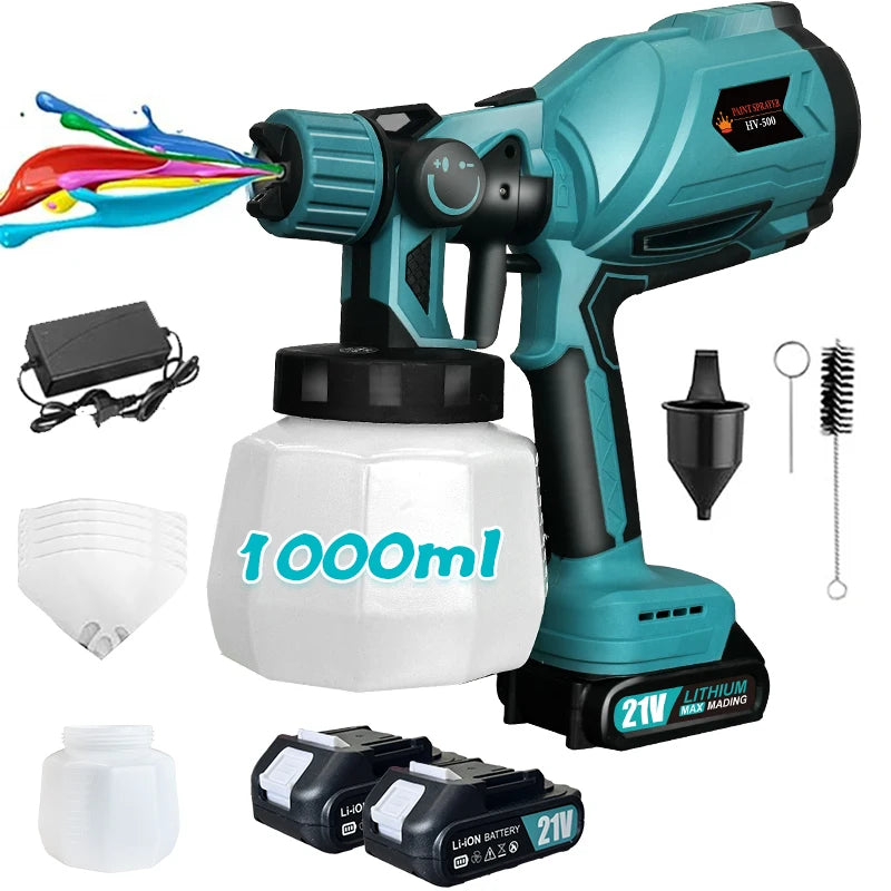 1000ML Electric Spray Gun Cordless Paint Sprayer